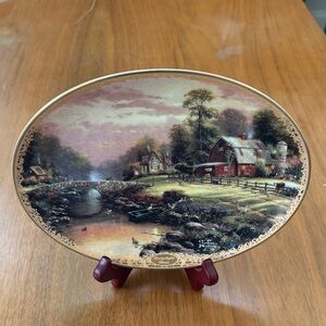 Thomas Kincade Scenic Farmhouse Decorative Plate
